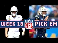 NFL Week 18 2021 Picks Straight up and Against The Spread