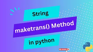 SY maketrans method in python