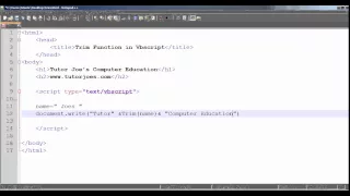 Trim Function In Vbscript Tamil