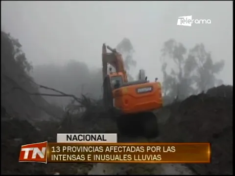 13 provincias afectadas por las intensas e inusuales lluvias