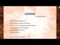 Childhood Poem by Markus Natten #Class11 #ExplanationInHindi