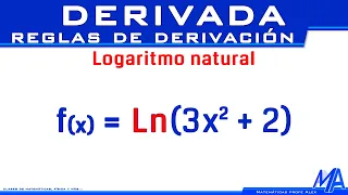 Derivada de Logaritmo natural Ln | Regla de la cadena | Reglas de derivación