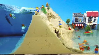 LEGO City Flood: Giant Dam Breach Experiment - Tsunami Disaster