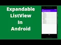 Expandable ListView in Android Java Android Studio Tutorial - Quick Easy