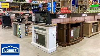 LOWE S SHOP WITH ME ELECTRIC FIREPLACES MEDIA CONSOLES FIRE PITS GRILLS SHOPPING STORE WALK THROUGH