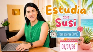 ESTUDIA CONMIGO (2H) 🌞 2 Pomodoros 50/10 📚 STUDY WITH ME and COWORKING 09-07-2026 #estudiaconsusi