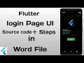 Flutter login page code Flutter login page UI Flutter Tutorial IT Project