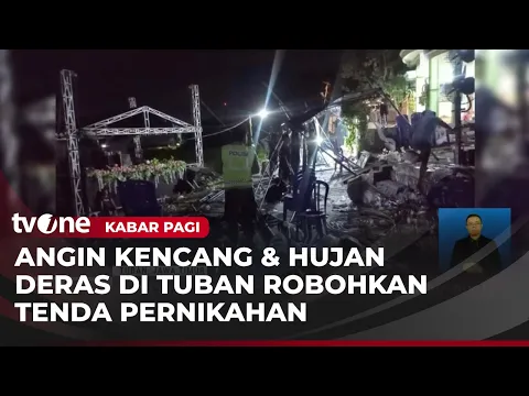 Video Amatir Detik-detik Tenda Pernikahan Rusak Diterjang Angin Kencang