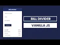 Bill Divider Bill Splitter Vanilla JS Project