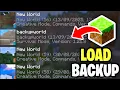 How To Load Backup World Minecraft - Tutorial