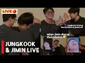 Download Lagu [ENG SUB] JIMIN and JUNGKOOK LIVE 🔴 JIN appeared! Reacting, listening, and more (BTS 2025)