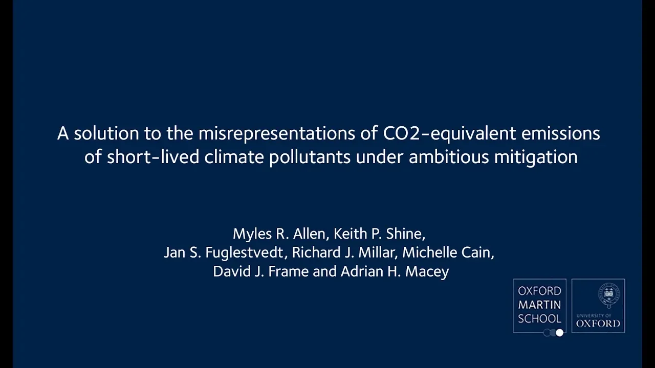 A solution to the misrepresentations of CO2 equivalent emissions of short lived climate pollutants