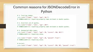 Common reasons for JSONDecodeError in Python Python JSON