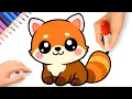 HOW TO DRAW A CUTE RED PANDA EASY