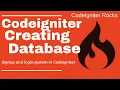 Creating database and tables in Codeigniter Create a database in ci Login system in Codeigniter