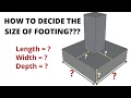 How to decide the size of footing Area of footing Design of RCC footing Civil Tutor
