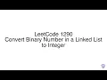 LeetCode 1290 Convert Binary Number in a Linked List to Integer