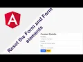 Reset the Form and Form elements in an Angular Application - Part 2