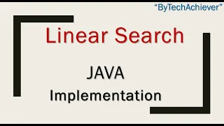 Linear Searching Data Structure Java implementation In Hindi