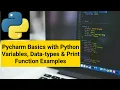 PyCharm Tutorial For Beginners with Python basics Print function Variables Data Types In Python