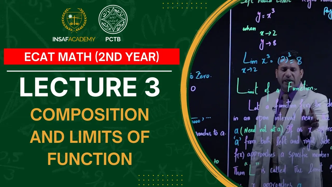 Math ECAT 2nd year | Lecture 03 | Composition and Limits of Function | PCTB Insaf Academy