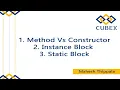 Method Vs Constructor Instance Block and Static Block