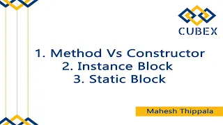 Method Vs Constructor Instance Block and Static Block