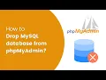 How to drop table in phpMyAdmin