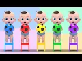 5 Color Song Five Little Monkeys Jumping On The Bed Nursery Rhymes Baby Kids Songs