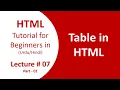 HTML Table Part 01