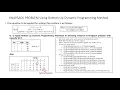 KNAPSACK PROBLEM USING BOTTOM UP DYNAMIC PROGRAMMING TECHNIQUE