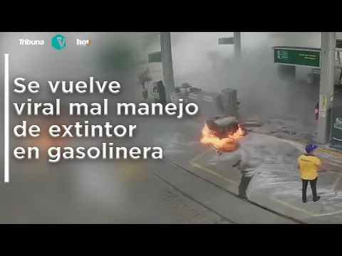 Download MP3 Se vuelve viral mal manejo de extintor en gasolinera