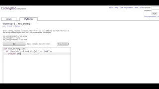 Warmup-1 not - string Python Tutoriall Codingbat com