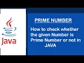 Program to Check Prime Number in Java