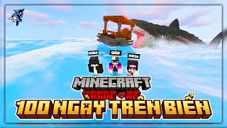 Minecraft 100 Ngày Sinh Tồn Siêu Khó Trên Đại Dương !! Siro, Kresh Và Kuro Chạm Trán Megalodon