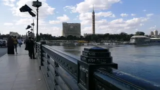  شوارع مصر وجمالها نزلت اتمشيت علي كوبري قصر النيل وركبت مركب فى نهر النيل                دندنها