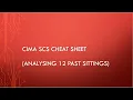 CIMA SCS Cheat Sheet analysing past 12 sittings