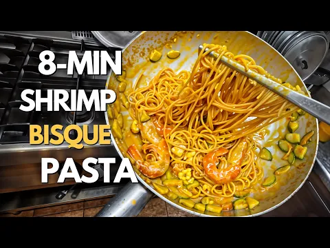 8-Minute Shrimp Bisque Pasta | No Talking, Just Cooking