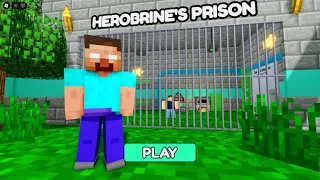 HEROBRINE'S PRISON RUN! Obby roblox Gameplay Walkthrough No Death 4K