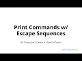 01 01 02 - Print Commands with Escape Sequences