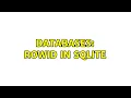 Databases rowid in sqlite