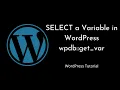 WordPress Database SELECT Query Retrieving Variables using wpdb Method wpdb get - var