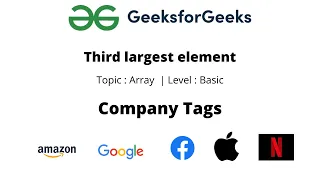 GeeksforGeeks Find out third largest element in a given Array in Hindi Data Structure Algo