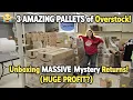3 AMAZON PALLETS of Overstock Unboxing MASSIVE Mystery Returns HUGE PROFIT