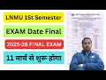 LNMU 1st Semester Exam routine 2025-29 LNMU 1st Semester Exam Routine Centre list 2025-29