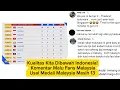Lagu Kualitas Kita Dibawah Indonesia! Komentar Malu Fans Malaysia Usai Medali Malaysia Masih 13 