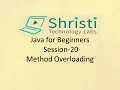 Java for Beginners Session-20 Method Overloading