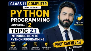 2 1 Introduction to Python Programming Class 11 Computer New Syllabus Chapter 2 Python Programming
