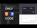 Calendar with Dark Mode Animation UI Design Html CSS JS Website Step by Step No Talking