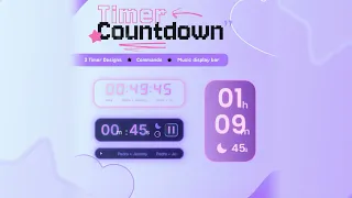 Kawaii Countdown Timer Widget for StreamElements Twitch Subathon Study Break Timer Overlay